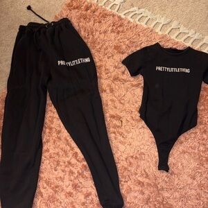 PrettyLittleThing Kids Black Sweatpants